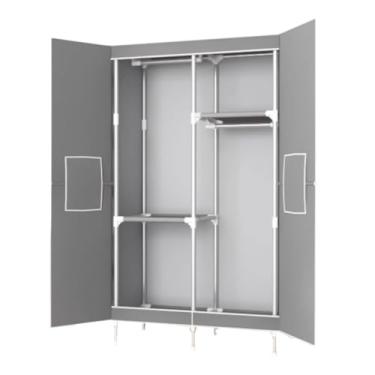 Imagem de PEKJI Armários portáteis de tecido não tecido, armário de guarda-roupa estável com capa, economia de espaço, guarda-roupa portátil