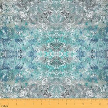 Imagem de Erosebridal Grunge Fabric by The Yard Graffiti Impermeável Decoração Externa para Crianças Mulheres Homens Pintura a Óleo Ombre Estética Abstrata Tecido Estofado para Cadeiras Cinza Azul-Petróleo
