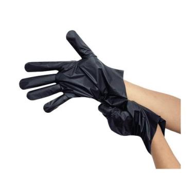 Imagem de Kit 100 Luvas pretas sem pó viniflex descartáveis pronta entrega salão