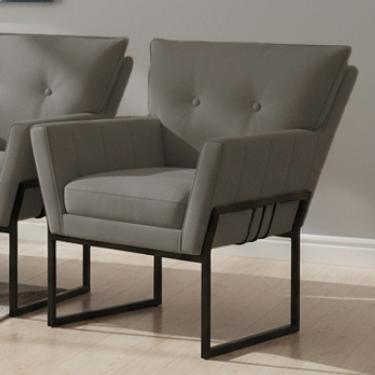 Imagem de Poltrona Anitta Base Industrial Preto Suede Grafite D03 - D'Rossi