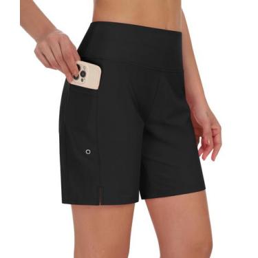 Imagem de Shorts de banho DIBAOLONG 7" de cintura alta Quick Dry UPF 50+ XL
