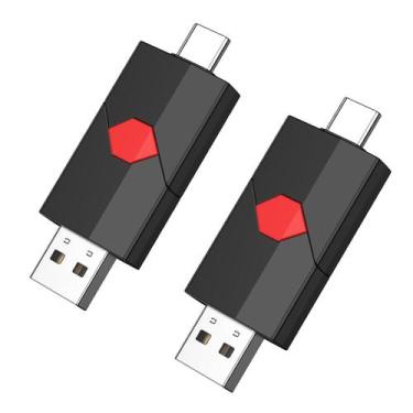 Imagem de Unidade flash USB Aiibe 128GB Type-C + USB-A 2.0, pacote com 2 unidade
