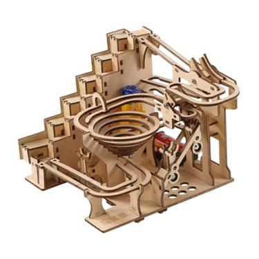 Imagem de Dynwave Quebra-cabeça Elétrico 3D de Madeira para Decoração de Casa, Modelo de Corrida de Bolinhas de Gude Faça Você Mesmo