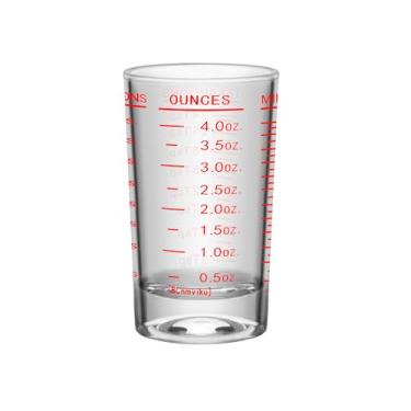 Imagem de Copo medidor de 1 peça, copo medidor de 118 ml, copo de café expresso, copo líquido, copos redondos, copos pequenos para vodca, uísque, tequila, expresso, licor (1, vermelho)