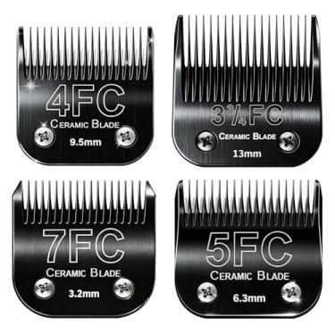Imagem de Lâminas de reposição para tosadores de cães compatíveis com os cortadores de cachorro Andis, a maioria dos cortadores de animais de estimação OsterA5, Wahl KM Series (preto (3FC+4FC+5FC+7FC))