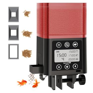 Imagem de Alimentador automático de peixes para aquário, três funis de alimentação de precisão ZWJBSGY e um design totalmente selado, à prova de umidade, alimentador de peixe de grande capacidade de 320 ml com