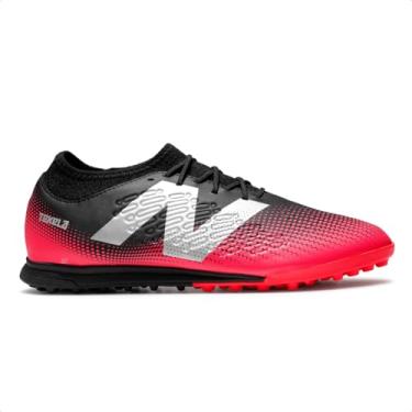 Imagem de Chuteira Society New Balance Tekela Magique Tf V4+ Unissex (Preto/Coral, BR, Adulto, Numérico, 42)