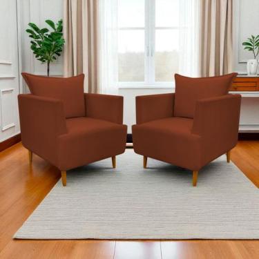 Imagem de Kit 2 Poltronas Decorativa Para Sala Recepção Escritório Consultório R