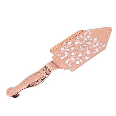 Imagem de Karlak Design Oco Vintage, Colher de Absinto de Aço Inoxidável, Colher de Filtro de Absinto Com Design Recortado para Filtro de Bebida de Copo de Vidro de Bar de Coquetel, Projetado (Ouro rosa)