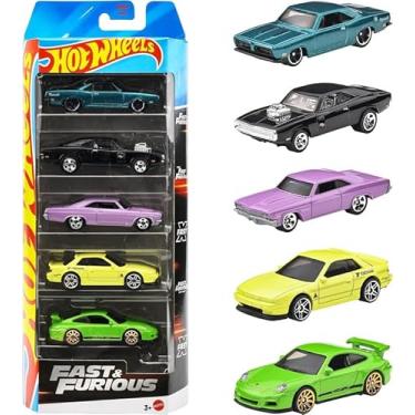 Imagem de Hot Wheels Pacote com 5 Velozes e Furiosos 2025 (70 Dodge Charger RT, Chevrolet Impala 1966, Porsche 911 Gt3 RS, 68 Plymouth Barracuda Formula S, Nissan Silvia) Multicolorido