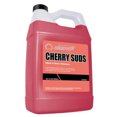 Imagem de Nanoskin CHERRY SUDS Shampoo espumante para lavagem de carro 1 galão - Funciona com canhão de espuma, pistola de espuma, lavagens de balde, sabão de carro para lavadora de pressão | Seguro para