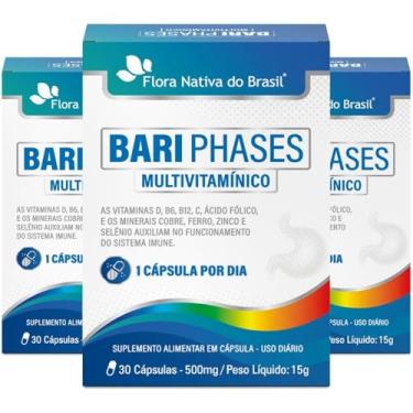 Imagem de Kit 3x Bari Phases Multivitamínico 30 cápsulas - Flora Nativa