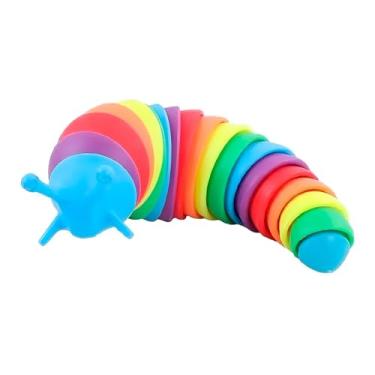 Imagem de Slug Fidget Lesma, Brinquedo Sensorial Antiestresse Articulado - Alívio Imediato para Ansiedade e Tédio - Cubo Mágico para Fidget, Foco e Criatividade - Presente para Crianças e Adultos - 18,5cm