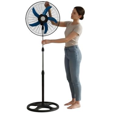 Imagem de Ventilador de Chão Pedestal Com Regulagem de Altura Alta Circulação de Ar 5 Pas 60w Potencia 3 Velocidades (Sortido 110v)