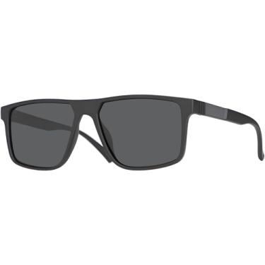 Imagem de Óculos de Sol Masculino Polarizado UV400 Para Rosto Grande Preto Fosco Original Village Heaven 6287