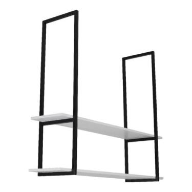 Imagem de Prateleira Dupla Estilo Industrial Teto Parede 60cm PB FS - Fassin Sho