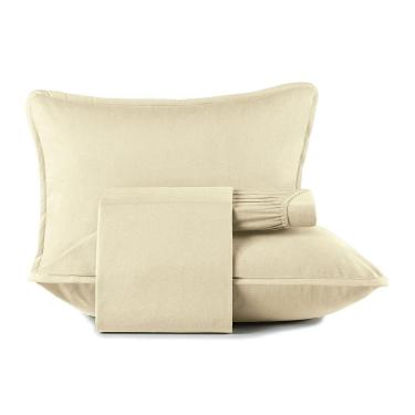 Imagem de Jogo de Cama Altenburg Casal 4 Peças Malha Fio Penteado Bege Noale