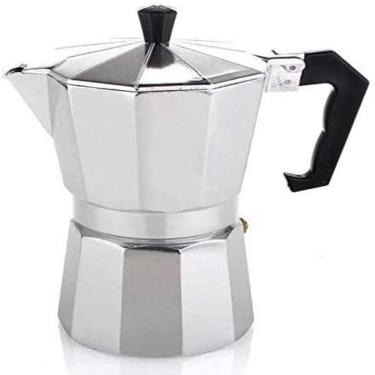Imagem de Cafeteira Italiana 3 Xícaras Express Moka Chaleira Luxo Elegante Alumínio Manual Profissional
