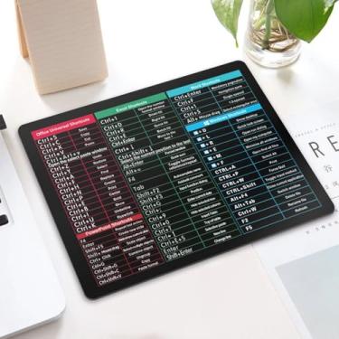 Imagem de Mouse pad de teclado de atalho Excel – Versão profissional atualizada, tapete de mesa estendido com bordas costuradas, base segura, mouse pad gigante de mesa, GIF perfeito para agradecimento dos