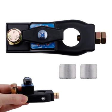 Imagem de Interruptor inteligente de desconexão de bateria de carro, interruptor universal de desligamento de bateria resistente com 2 espaçadores 12V/24V/48V isolador de desligamento rápido para carros