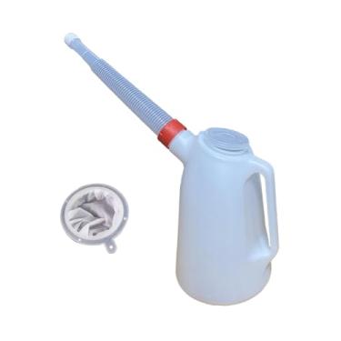 Imagem de KiBcsLic Jarra medidora de óleo com bico longo, dispensador de óleo de motor com filtro, versátil e com tampa, para uso em garagem, automóveis e motocicletas, 4l