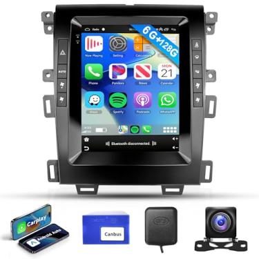 Imagem de Rádio de carro 6G + 128G para Ford Edge 2013 2014 2015, Rimoody Android Estéreo CarPlay, Android Auto, tela sensível ao toque vertical de 9,7 polegadas, GPS WiFi, espelho, EQ, Bluetooth, FM/RDS +