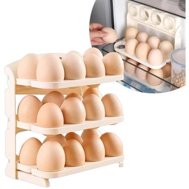 Imagem de Porta Ovos Bandeja Dispenser Dobrável Organizadora Ate 24 Un