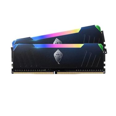 Imagem de ANACOMDA ET RGB Gaming DDR4 288-Pin PC RAM Memory 3600MHz (PC4 28800) CL18 16GB (8GBX2) UDIMM (preto) com modelo de memória de mesa de dissipador de calor. Feito em Taiwan