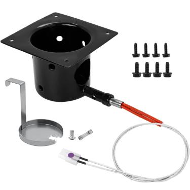 Imagem de Kit de peças de substituição de panela de fogo esmaltado e ignição de hot rod para Pit Boss, Traeger, Camp Chef, defumadores de grânulos para churrasqueira, ignição e queimador de fogo esmaltado