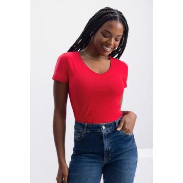 Imagem de Blusa feminina em meia malha Essendi - M, M, Vermelho médio