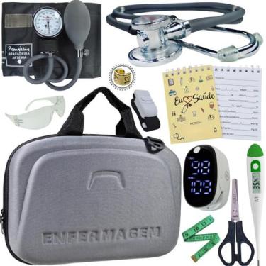 Imagem de Kit Enfermagem Pamed Premium Aparelho Esteto Medidor Glicose - Love Sa