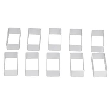 Imagem de Estink 10Pcs Conjunto de Forma para Moon Cake Em Aço Inoxidável Ferramenta de Pastelaria DIY Cortador para Biscoitos de Fondant Bolos Com Formas 3D para Festas de Feriados (retângulo grande)