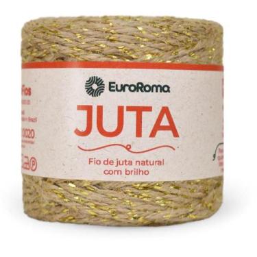 Imagem de Fio de Juta Natural com Brilho Dourado 77M - Euroroma