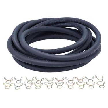 Imagem de Wetenex Mangueira de combustível de 3/16" Tubo de mangueira de gás ID 4,5 mm OD 8,5 mm - 10 pés (3 metros) com 20 pçs braçadeiras para pequenos motores cortador de trator motos geradores de scooter