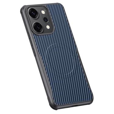 Imagem de FWYANZH Azul, X9Pro, capa magnética para Oppo Find X9/X9pro, capa de telefone fina de textura de fibra de carbono minimalista capa de proteção contra quedas