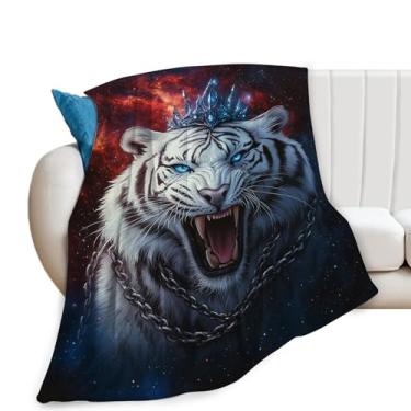 Imagem de Cobertor de tigre, cobertor de animal, presentes de tigre, cobertores de animais, pelúcia de flanela para mulheres, homens, meninos, meninas, adultos, roupa de cama macia para sofá-cama, escritório
