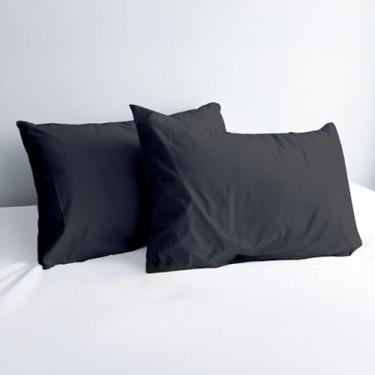 Imagem de Conjunto de 2 fronhas padrão cinza escuro 800 fios com 2 fronhas de travesseiro 100% algodão egípcio com fibra longa e trama de cetim, hotel macio e sedoso - Capas de travesseiro para dormir