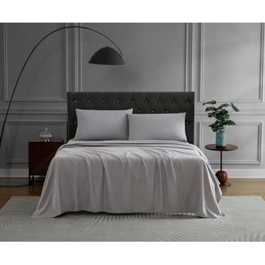 Imagem de Linen Closet Lençóis supermacios de tecido percal escovado, cinza carvão, Queen