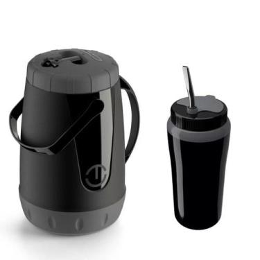 Imagem de Kit Tererê Unitermi 2,5L Copo Térmico 650ml com Bomba Inox  Praticidad