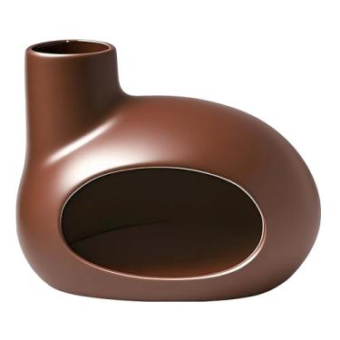 Imagem de Suporte de cerâmica Palo Santo - Queimador de incenso marrom moderno para manchas de sálvia, meditação e ioga - decoração de casa e presente espiritual