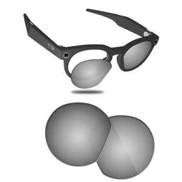 Imagem de Fiskr Lentes polarizadas de substituição compatíveis com óculos de sol Oakley Meta HSTN OW8002 51 mm, resistente a impactos e ajuste perfeito - prata metálica