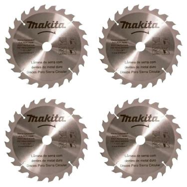 Imagem de Kit Com 04 Discos De Serra Circular Para Madeira 7.1-4 185mmx2.2mm 24 Dentes Makita D-51340