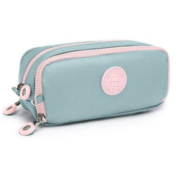 Imagem de Estojo Escolar Triplo 3 Divisórias Zíper C/ Chaveiro Da Kika - D Prese