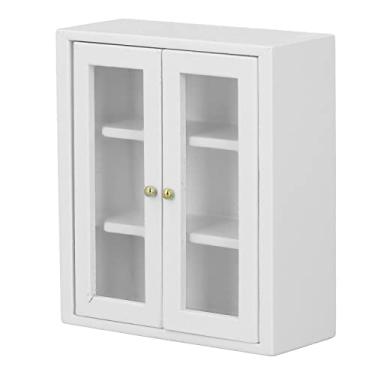 Imagem de Cryfokt Armário de Cozinha para Casa de Bonecas, Móveis Em Miniatura de Bétula Resistente para Cenas de Quarto e Sala de Estar (Branco)