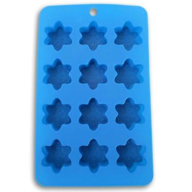 Imagem de Molde de silicone de Natal de inverno para doces, chocolate, gelo - flocos de neve - 14 x 23 cm