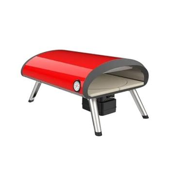 Imagem de Forno de Pizza Portátil Rotativo a Gás, Com Pá de Alumínio, Cortador de Pizza e Capa para Transporte.