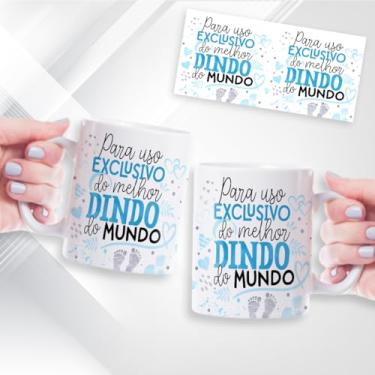 Imagem de Caneca Xicará Dindo ou Dinda. Padrinho ou Madrinha. Branca. Cerâmica 325ml (ARTE 05)