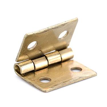 Imagem de 1. 0 PCS. Dobradiça antiga mini bronze ouro decoração porta dobradiças para armário de madeira vintage caixa de jóias hardware móveis YYDFPIIA (Color : Gold)