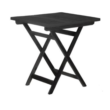Imagem de Mesa Dobrável 70x70 100% Madeira Maciça Ypê Ideal Para áreas Externas E Ambientes Abertos Preto