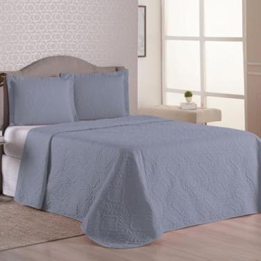 Imagem de Kit Colcha Cobre Leito Super Luxo Matelado Queen-Casal-Solteiro - Ótimo Custo Benefício(Cinza,Queen 2,20m x 2,40m)